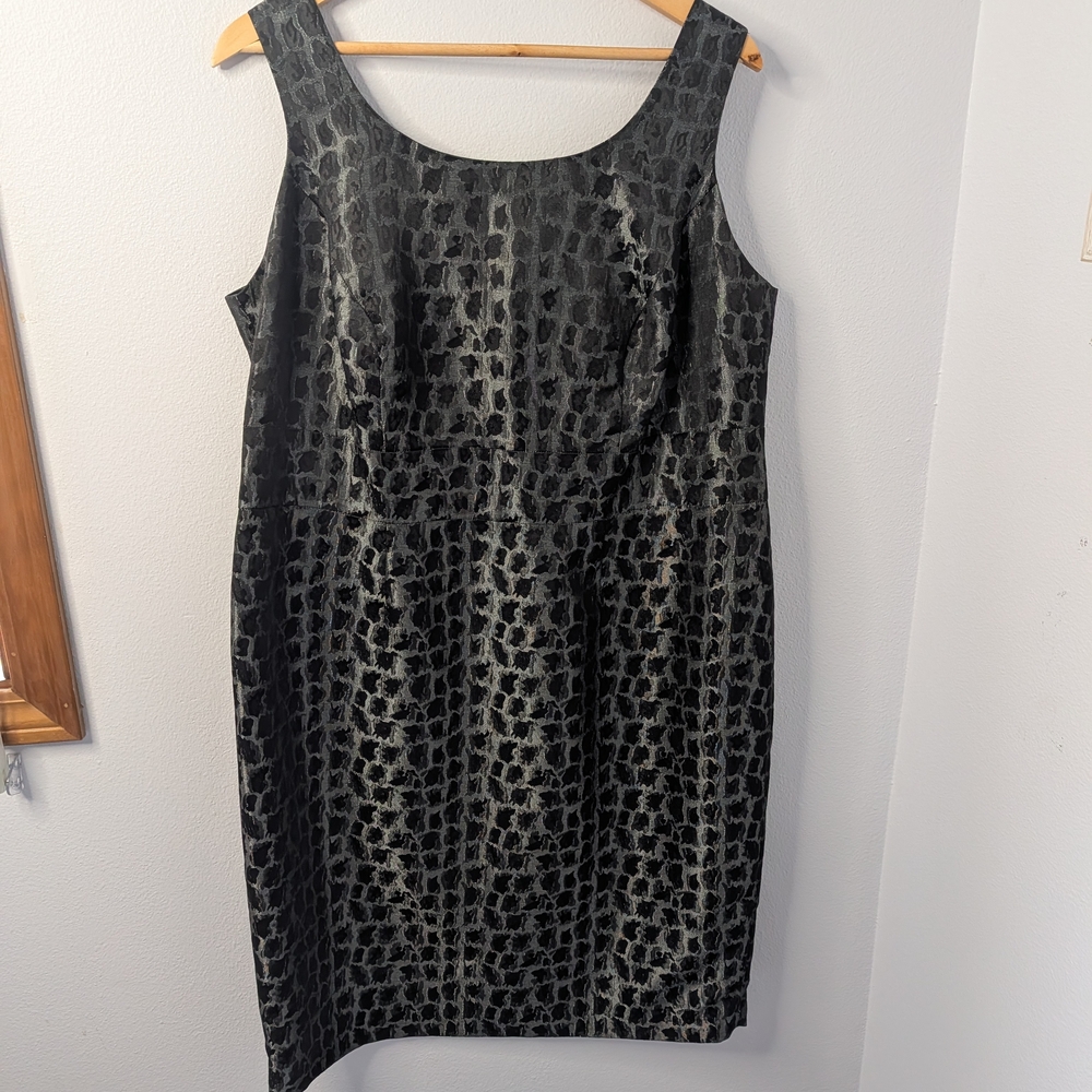 JM Studio Charcoal Textured Sheath Dress | Sleeveless |‎ Size 16W